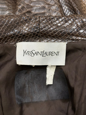 2000s Yves Saint Laurent python skin bomber jacket