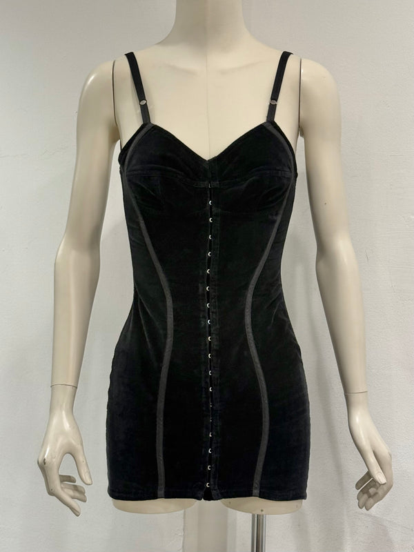 S/S1992 Dolce & Gabbana velvet corset mini dress