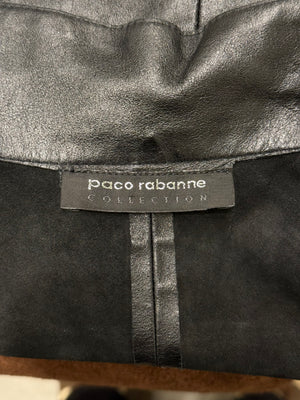A/W2000 Paco Rabanne runway cut-out leather jacket