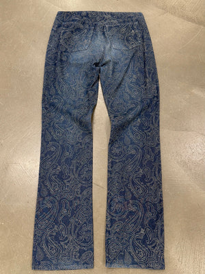 2000s Versace embellished flared denim