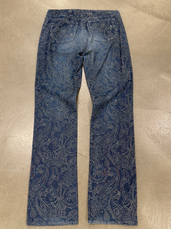 2000s Versace embellished flared denim