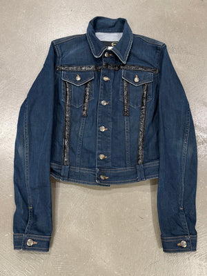 SS 2005 Cavalli denim jacket with leather details