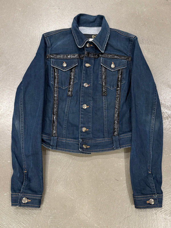 SS 2005 Cavalli denim jacket with leather details