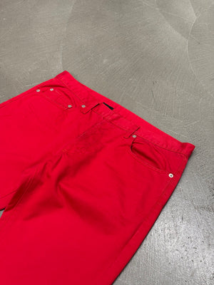S/S2005 Dior by Hedi Slimane red runway denim