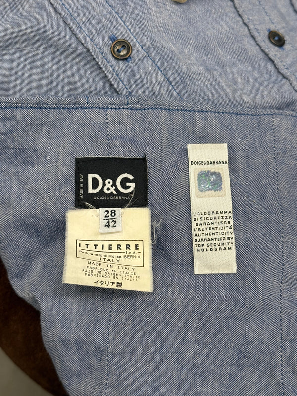 2000s Dolce & Gabbana buttons denim corset