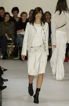 Load image into Gallery viewer, 2002 Ann Demeulemeester runway cracked leather napoleon military jacket
