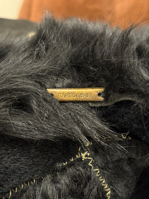 2002 Roberto Cavalli fitted shearling jacket with real fur collar