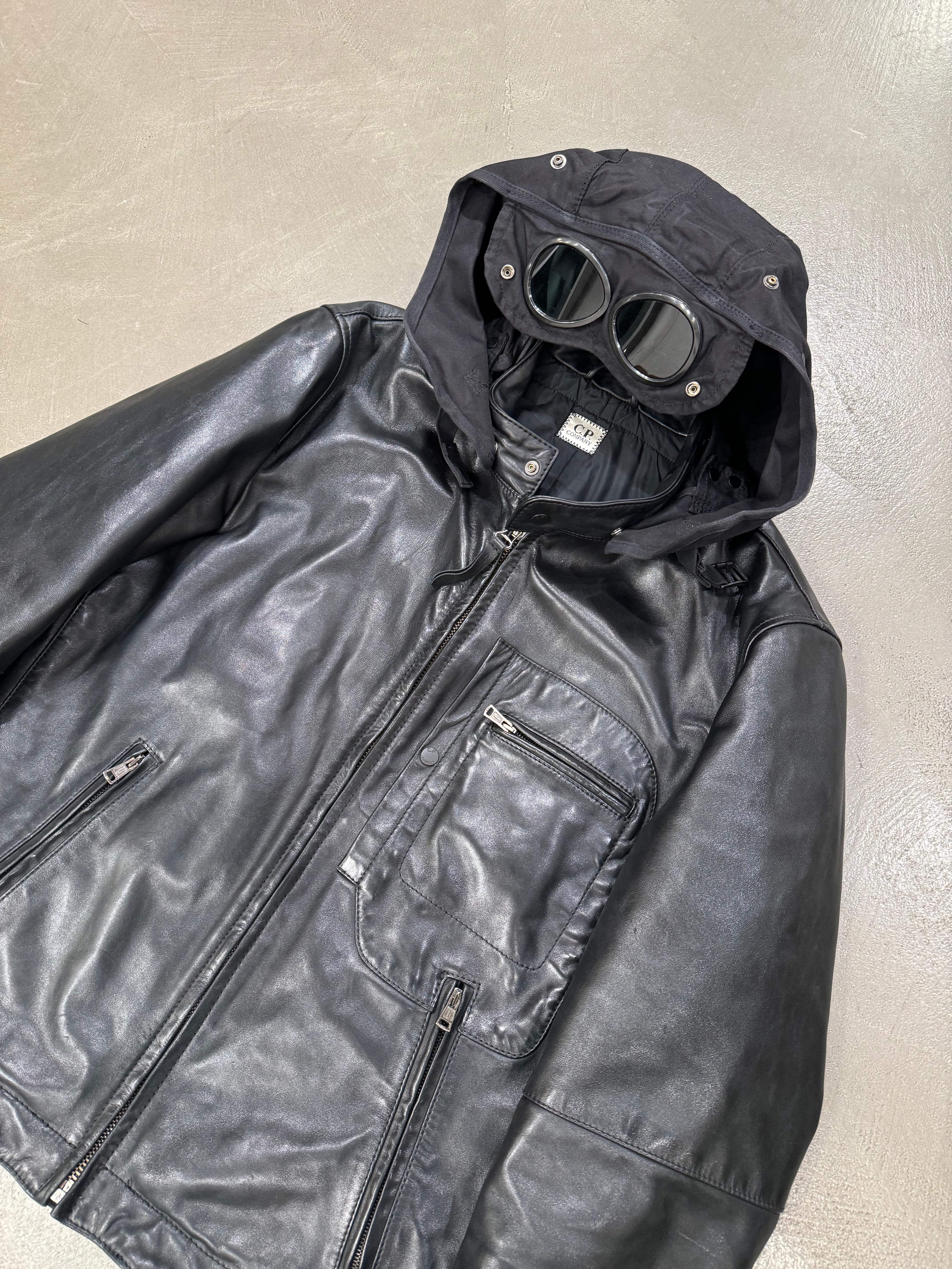 ジャケット・アウター 92s cp company leather jacket vintage C.P. Company Leather Jacket CP Company Black Vintage