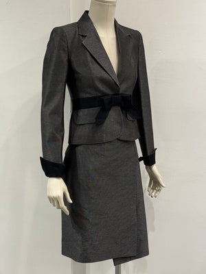 2000s Cavalli bow-detailed blazer and skirt set