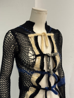 A/W2007 Jean Paul Gaultier graphic patch cardigan