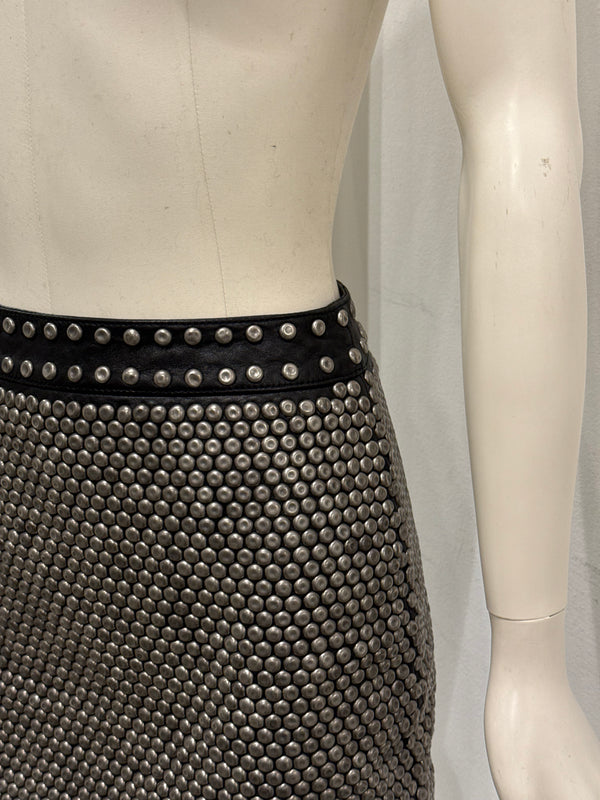 Saint Laurent sample metallic studs heavy skirt