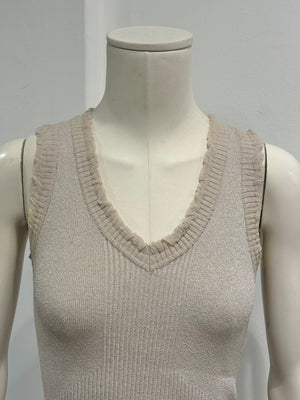 2000s Chanel logo wool tank top