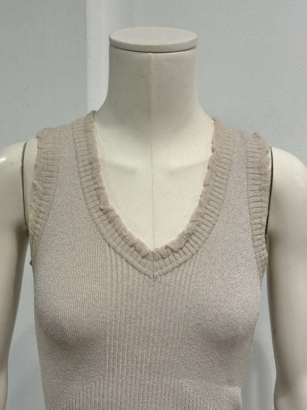 2000s Chanel logo wool tank top