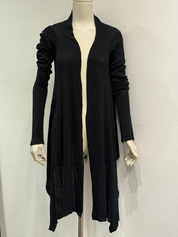 2000s Rick Owens asymmetrical long cardigan