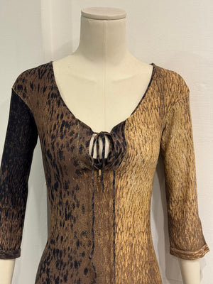 2002 Roberto Cavalli lace-up dress