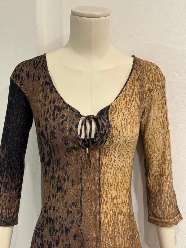 2002 Roberto Cavalli lace-up dress