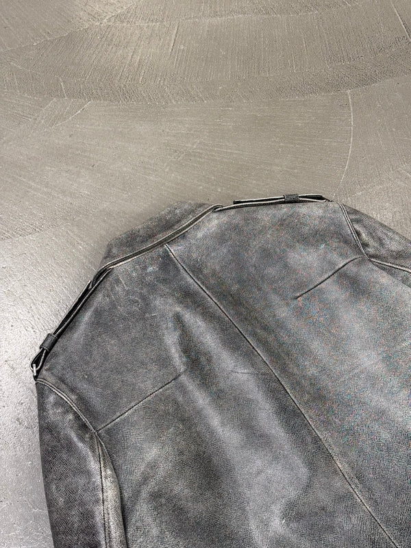 A/W2002 Dior by Hedi Slimane distressed leather jacket