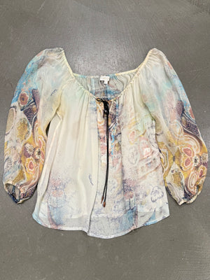 2000s Roberto Cavalli lace up blouse top