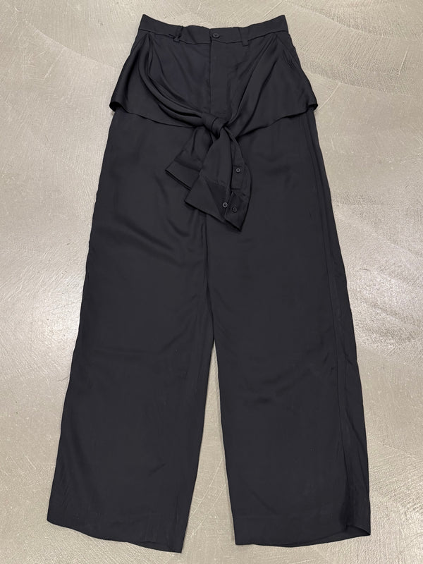 S/S2023 Balenciaga knot-front hybrid shirt wide leg pants