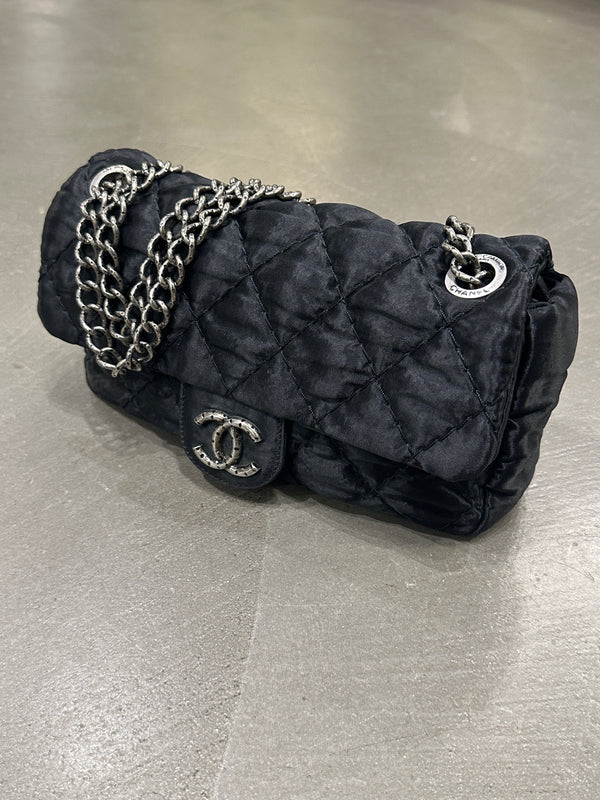 2009-2010 Chanel Single Flap chain satin bag