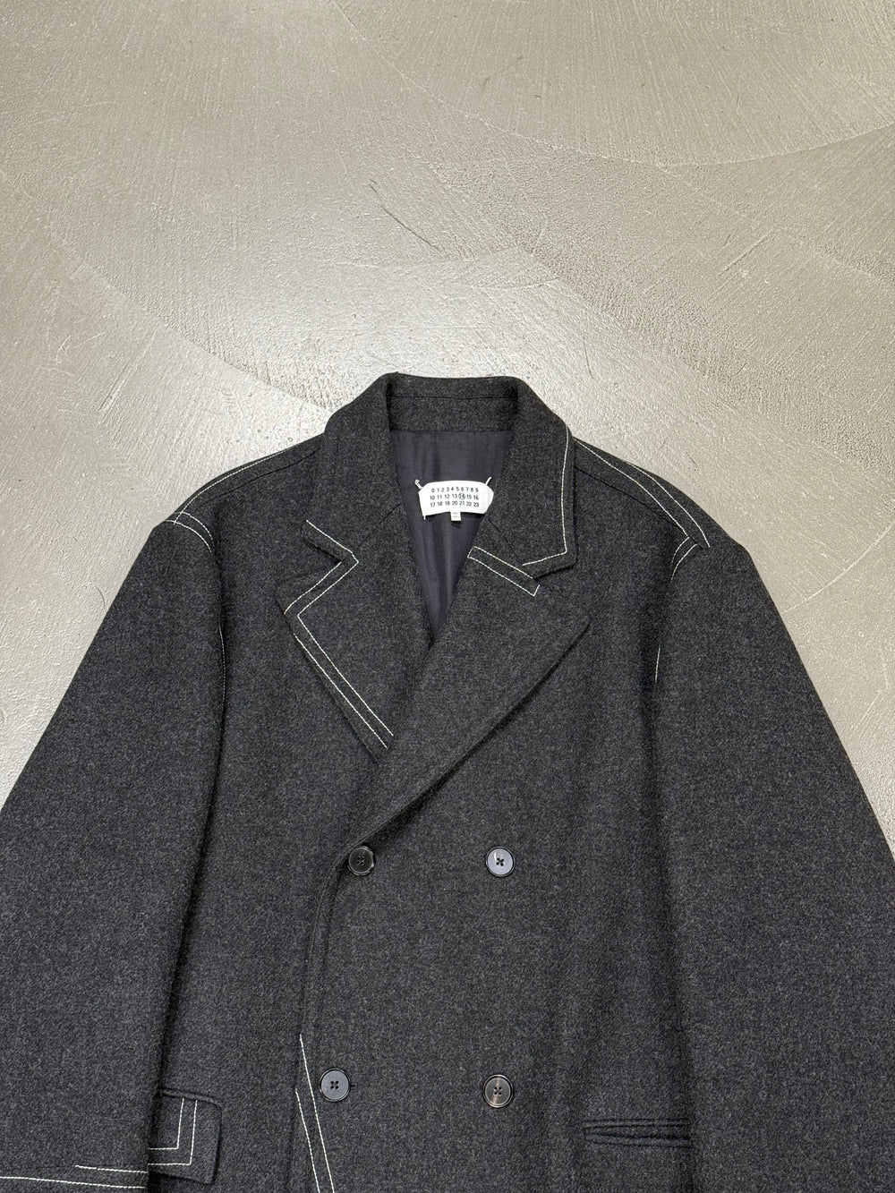 2017 Maison Margiela asymmetric double breasted coat