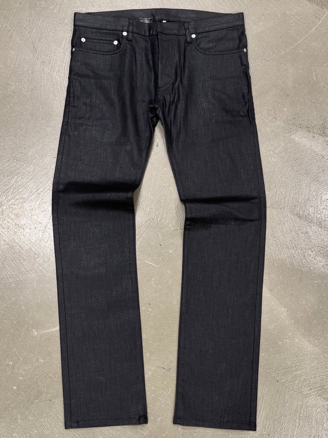 2000s Dior by Hedi Slimane coated denim