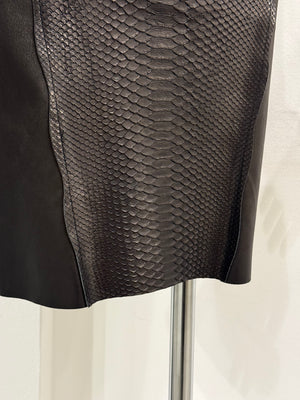 2000s Plein Sud python leather midi skirt