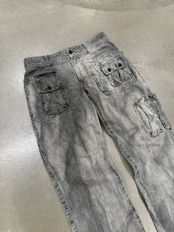 A/W2003 Dolce & Gabbana faded multi pocket cargo pants