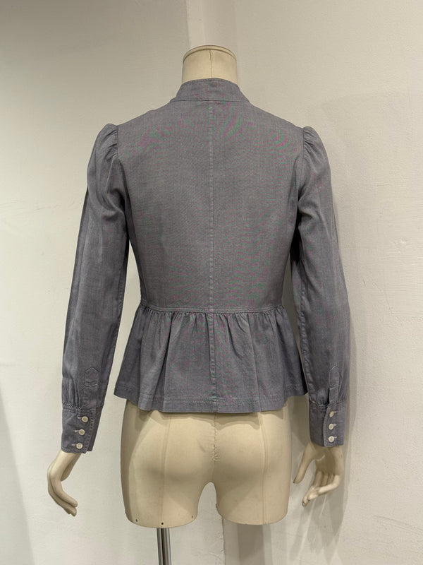 A/W2001 Miu Miu runway flared hem cotton blouse