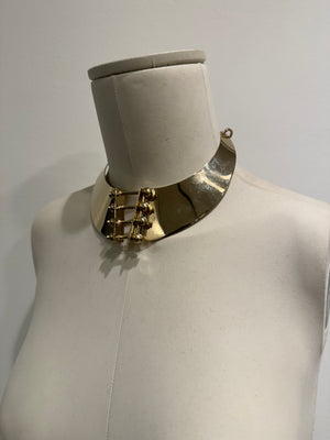 2000s Roberto Cavalli metallic chocker necklace