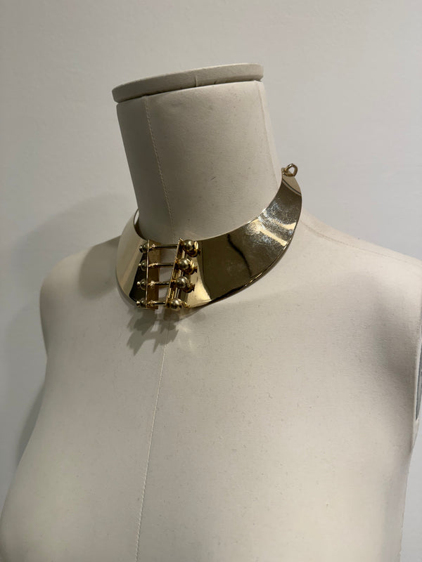 2000s Roberto Cavalli metallic chocker necklace