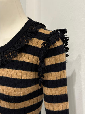 2020s Dolce & Gabbana wool & cashmere heart stripe knit