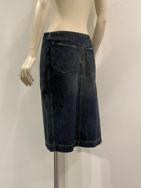 S/S2000 Gucci by Tom Ford wrap denim midi skirt