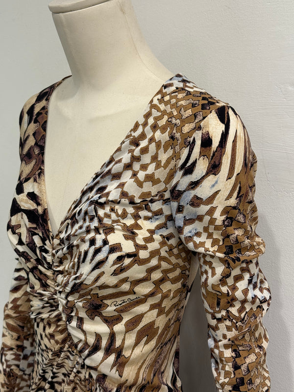 2003 Roberto Cavalli geometric psychedelic dress