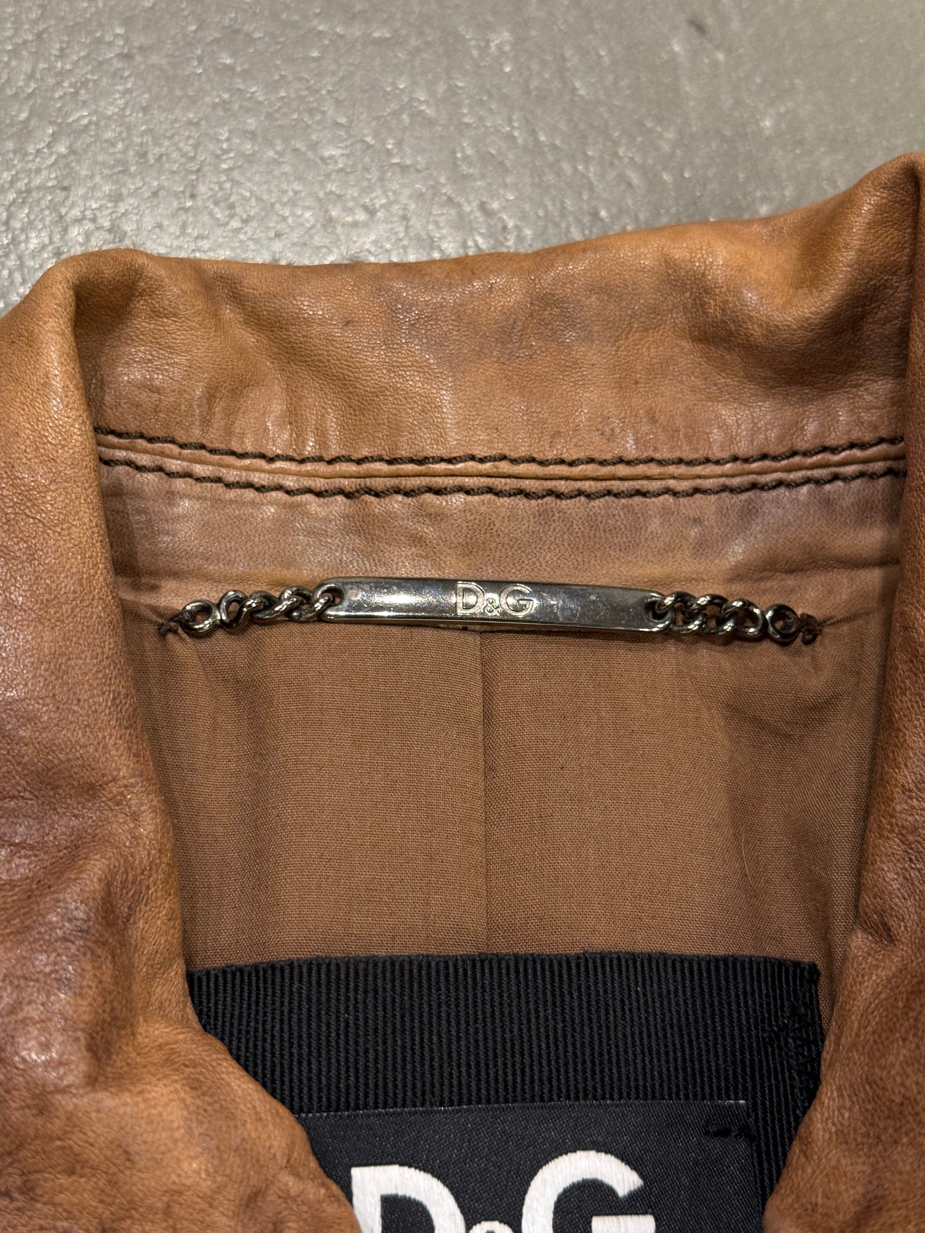 2000s Dolce & Gabbana Multi-Zip Green Brown Faded Leather