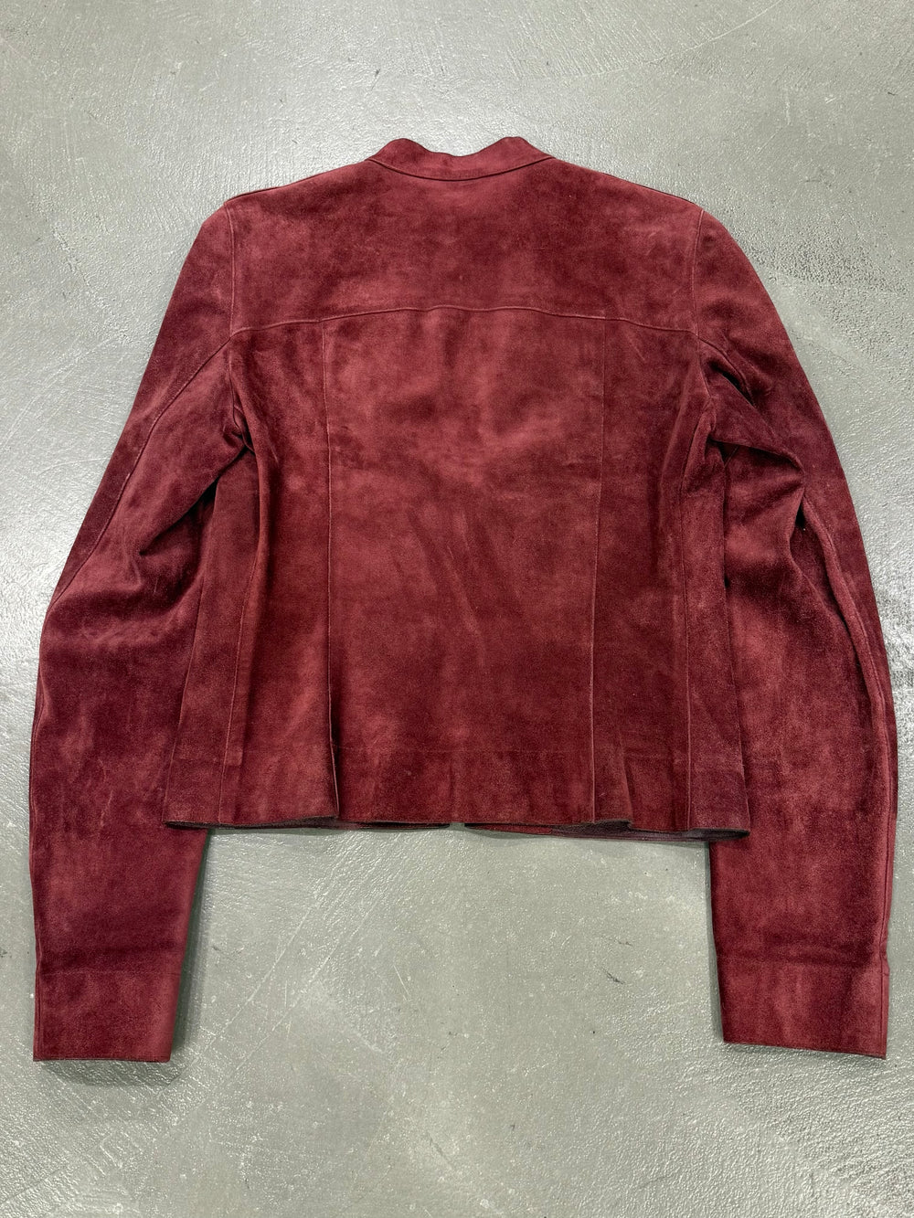 Prada red suede leather biker jacket