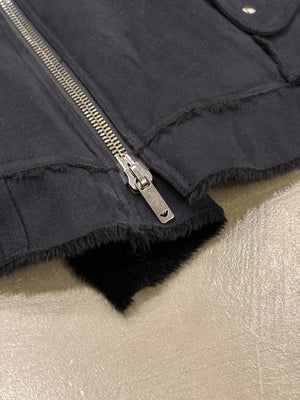 A/W2002 Emporio Armani asymmetric zip sleeve biker jacket