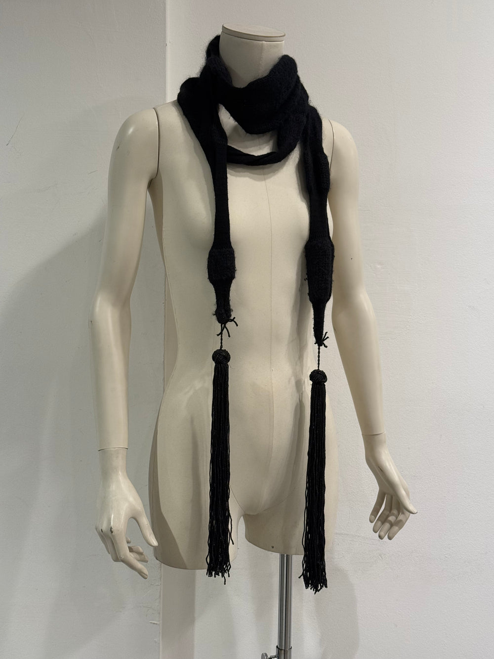 2000s Ann Demeulemeester long tassel wool scarf