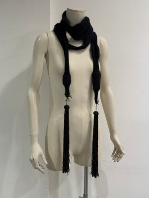 2000s Ann Demeulemeester long tassel wool scarf