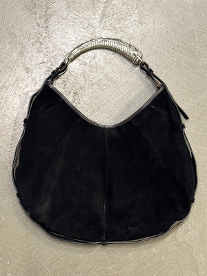 2002 Yves Saint Laurent Mombasa Black Suede Bag