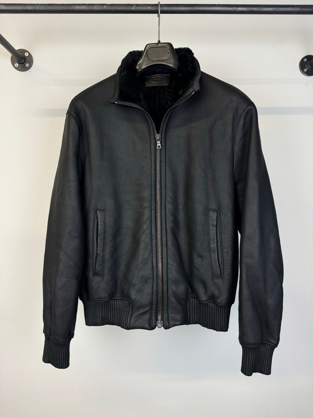 AW2007 Prada shearling leather bomber jacket