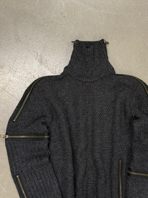 A/W2003 Dolce & Gabbana runway multi zipper modular knit