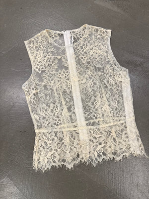 1990s Comme des Garçons transparent lace top