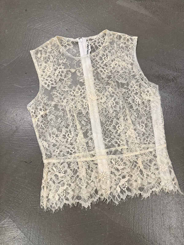 1990s Comme des Garçons transparent lace top