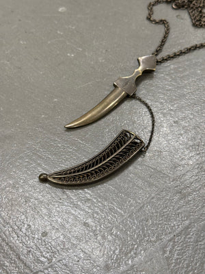 Yves Saint Laurent double dagger necklace