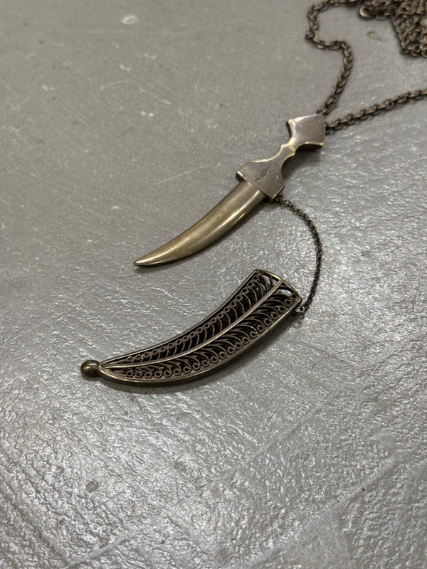 Yves Saint Laurent double dagger necklace