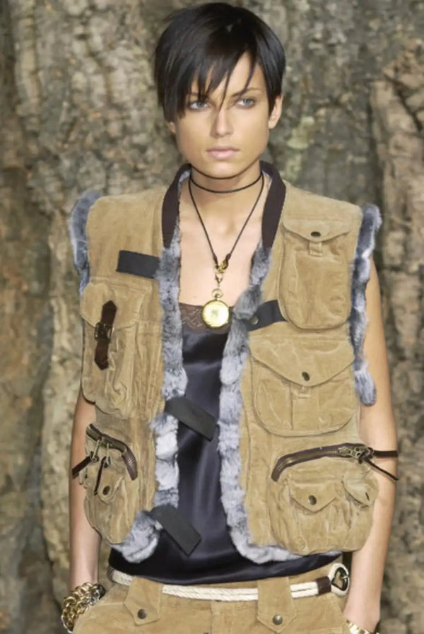 AW2002 Dolce & Gabbana cargo fur vest