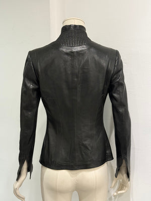 A/W2003 Alexander McQueen paneled biker leather jacket