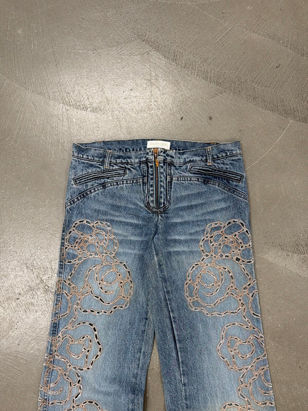 S/S 2008 Roberto Cavalli laser cut jeans
