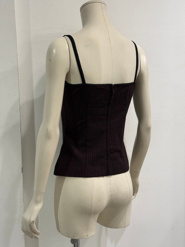 2000s Dolce & Gabbana pinstripe corset top